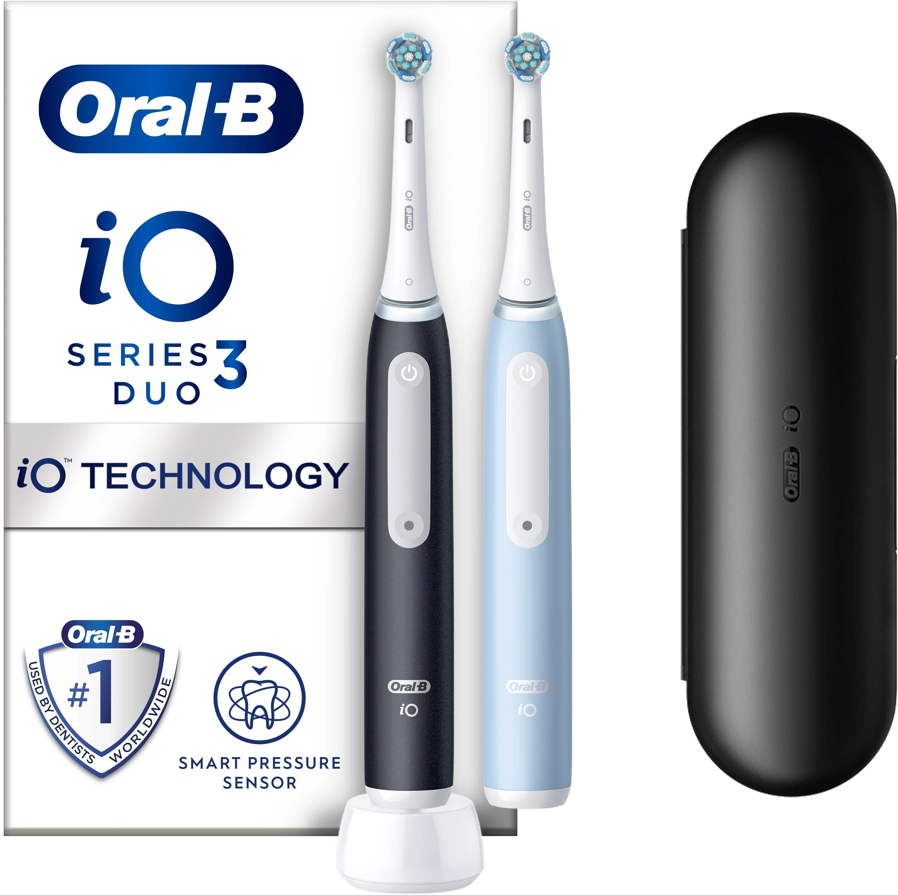 Oral B EK Duo iO Series 3 Black&Blue 1×1 set, balenie elektrických zubných kefiek