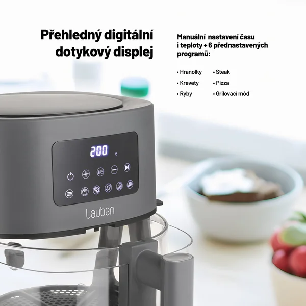 Lauben Glass&Grill Air Fryer 3in1 5500BG 1×1 ks, teplovzdušná fritéza