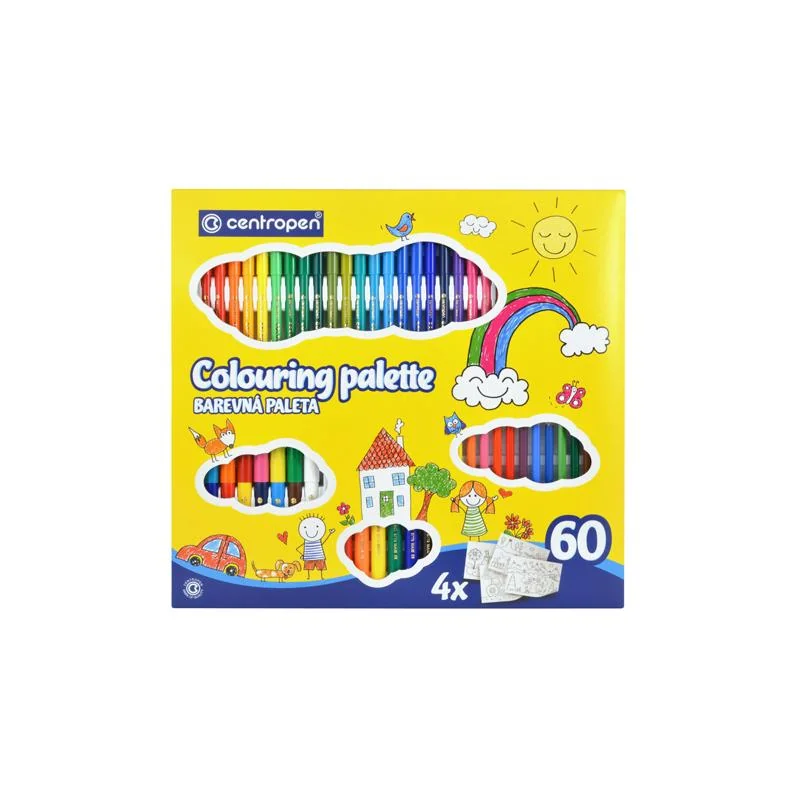 CENTROPEN - Fixy 9396 Colouring Palette Quatro - sada 60 ks