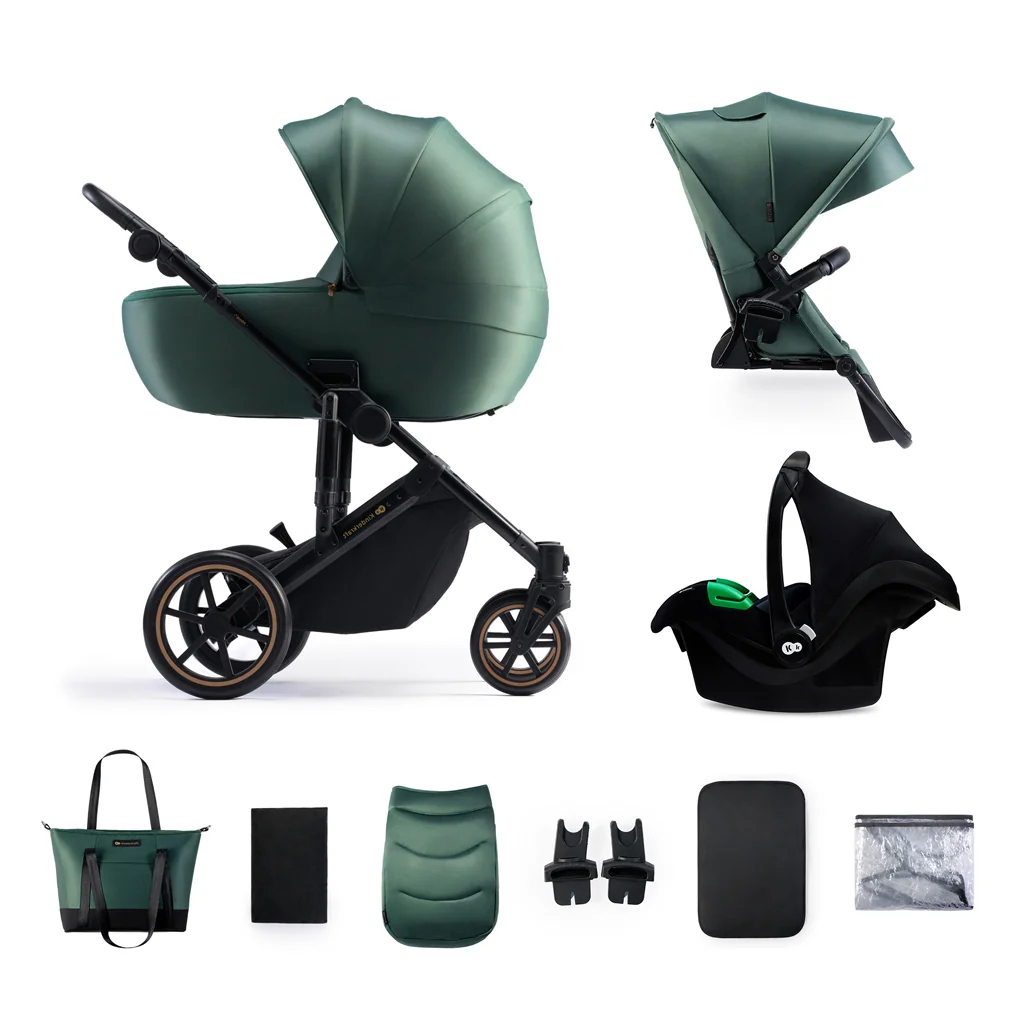 KINDERKRAFT SELECT Kočík kombinovaný 3v1 Prime 2 Dark Green, Premium 1×1 ks, kombinovaný kočík