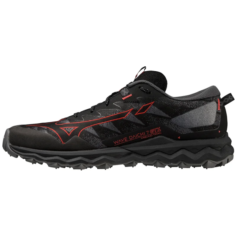 Mizuno Wave Daichi 7 GTX Pánska bežecká obuv, čierna/červená, veľ. 40,5 