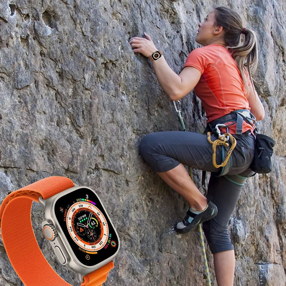 Tech-Protect Nylon remienok na Apple Watch 42/44/45/49mm black / orange