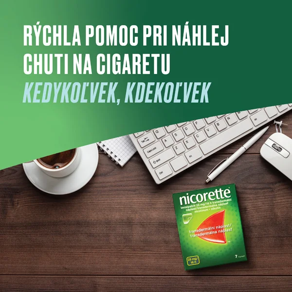 Nicorette® invisipatch 25 mg/16 h 1×7 ks, transdermálna náplasť