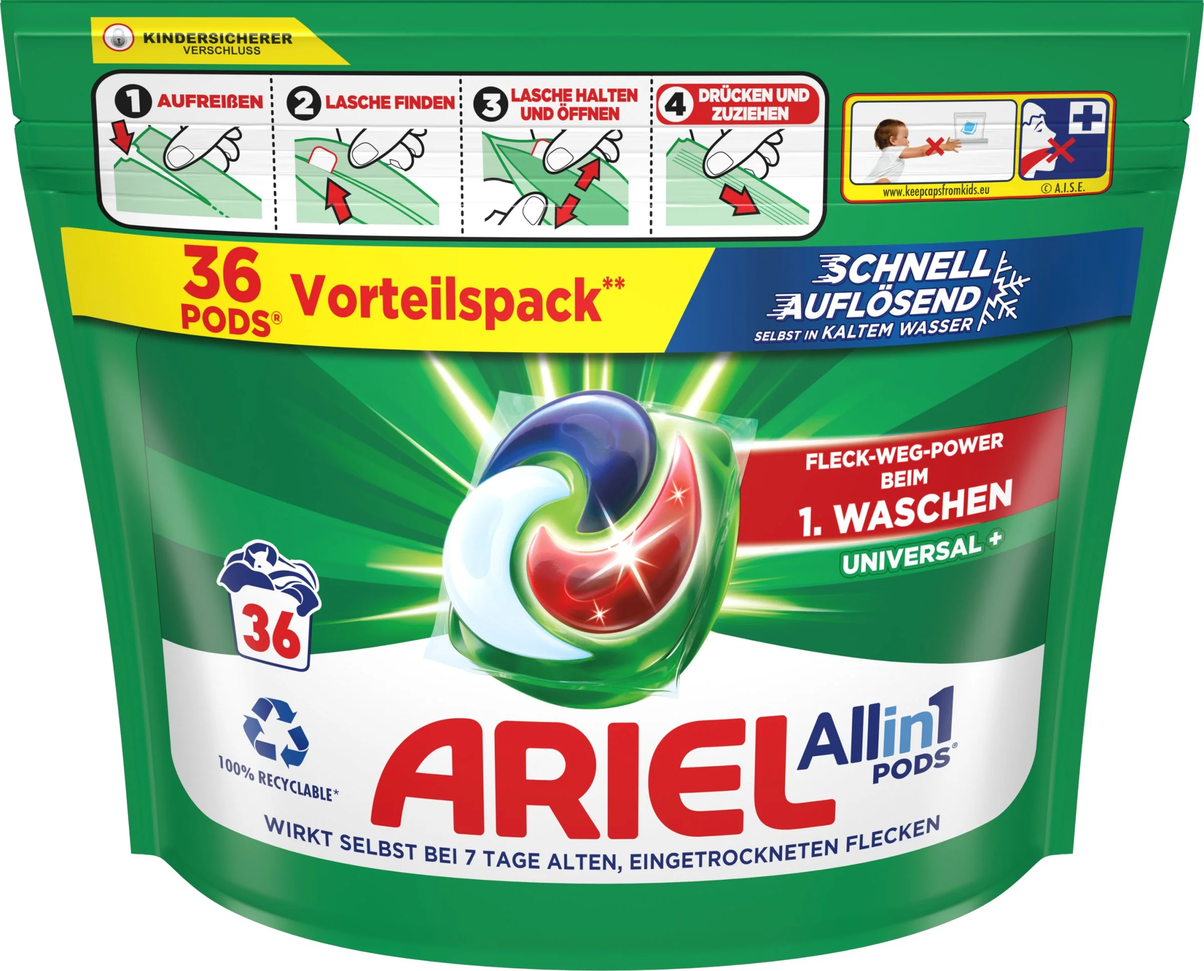 Ariel Gelové tablety 36ks Universal+