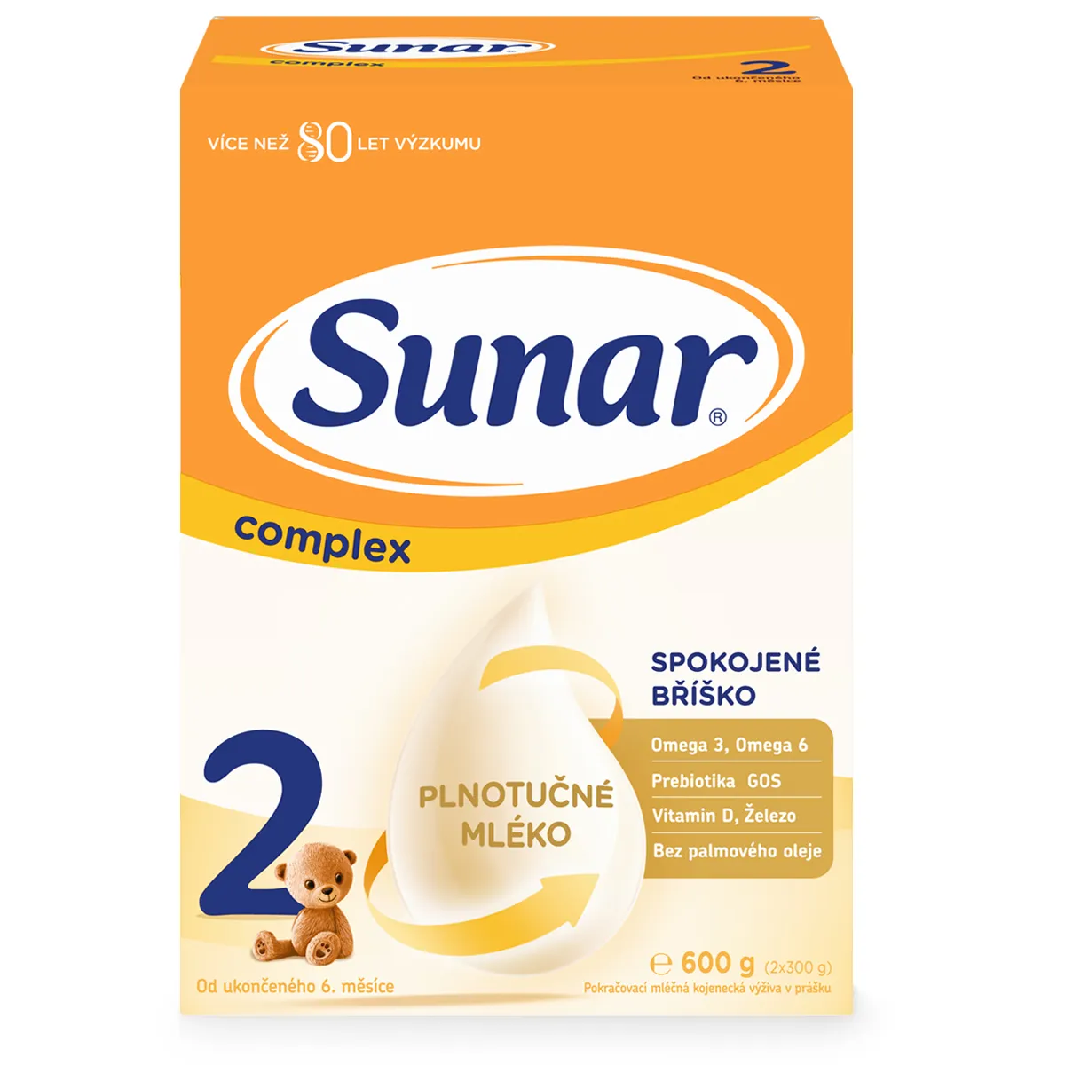 Sunar Complex 2 6×600 g, dojčenské mlieko, od 6. mesiaca