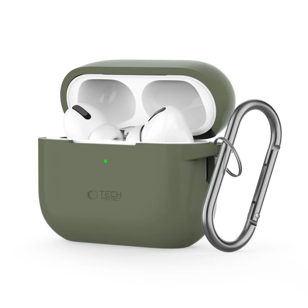 Tech-Protect Silicone Hook puzdro na Apple AirPods Pro 1 / 2, zelené 