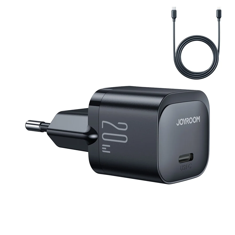 Joyroom JR-TCF02 sieťová nabíjačka 20W + kábel USB-C / Lightning, čier na