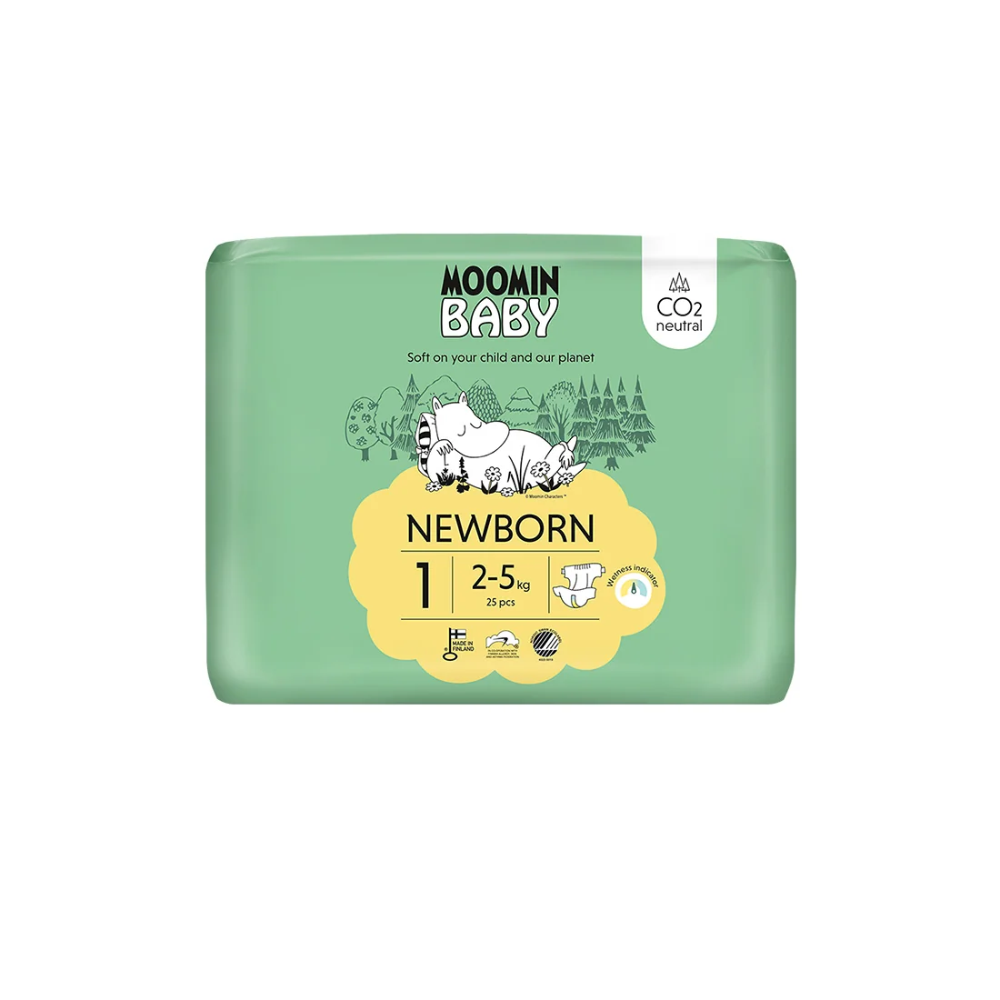 Moomin Baby 1 Newborn 2–5 kg eko plienky