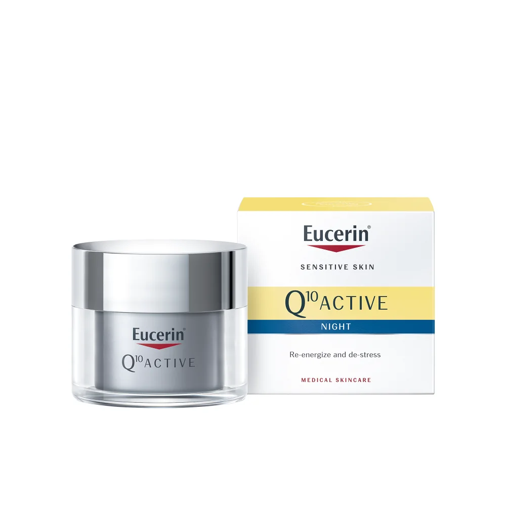 Eucerin Q10 ACTIVE nočný krém proti vráskam 1×50 ml, pre citlivú pokožku