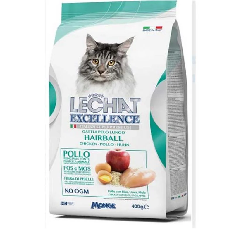 MONGE LECHAT EXCELLENCE HAIRBALL 400g superprémiové krmivo pre mačky