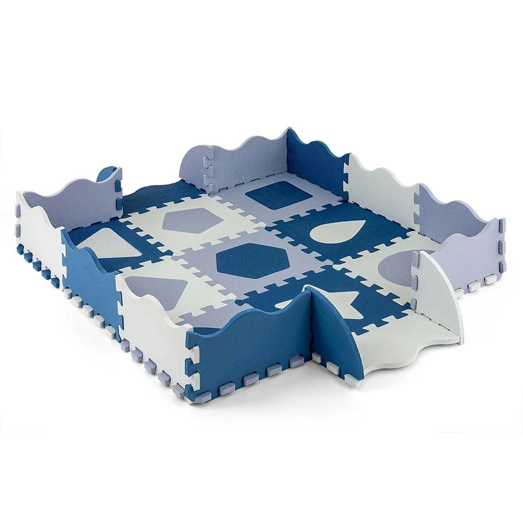 Penové puzzle podložka ohrádka Milly Mally Jolly 3x3 Shapes Blue , 