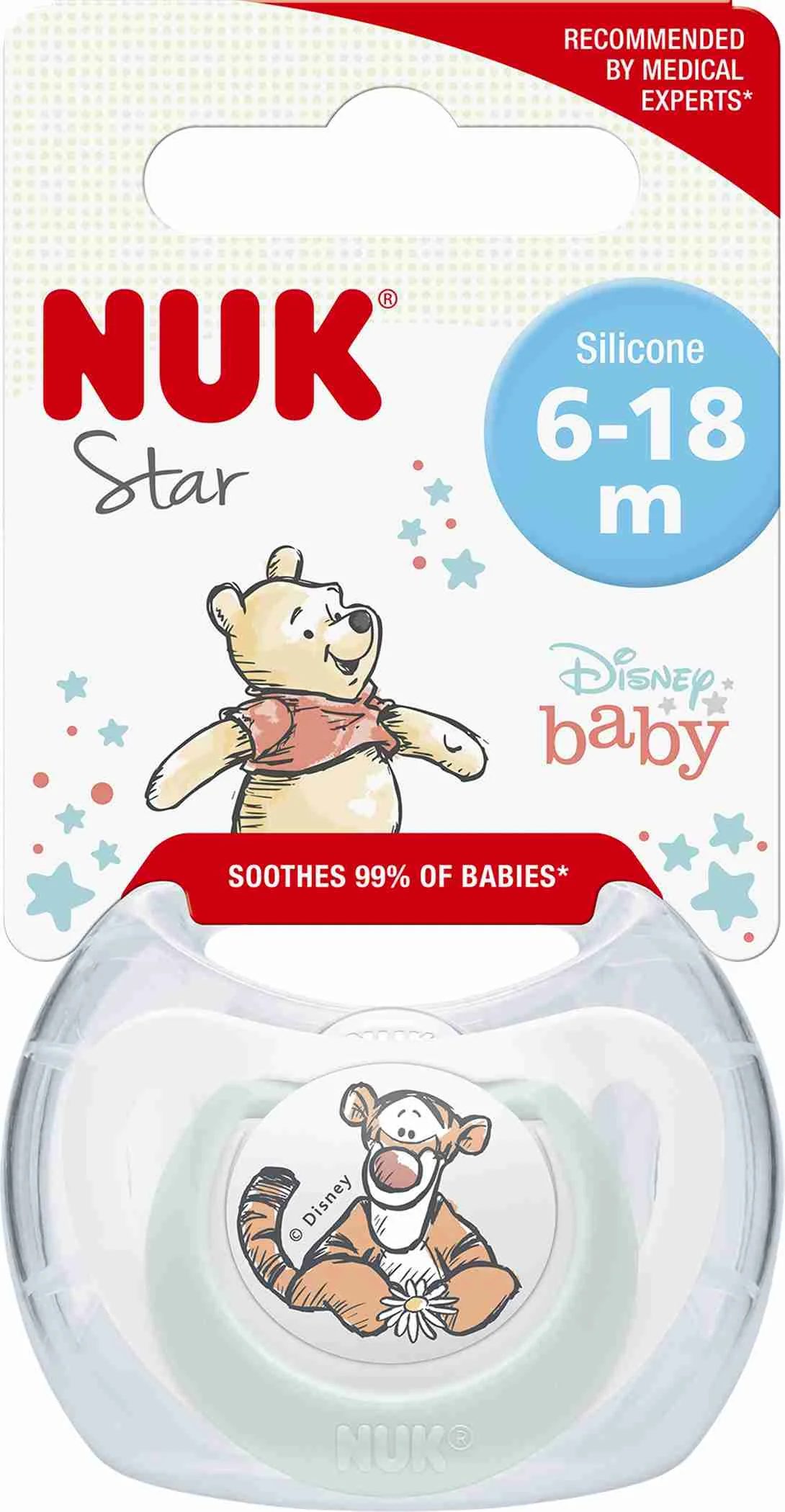 NUK Cumlík Star DISNEY Macko Pú 6-18m. box 1×1ks, cumlík, 6-18m