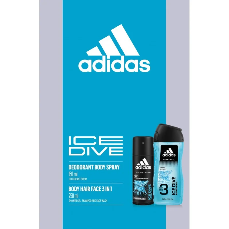 ADIDAS ICE DIVE DEO SPREJ 150ML+SPR GEL 250ML 1SET 1×1 ks, set