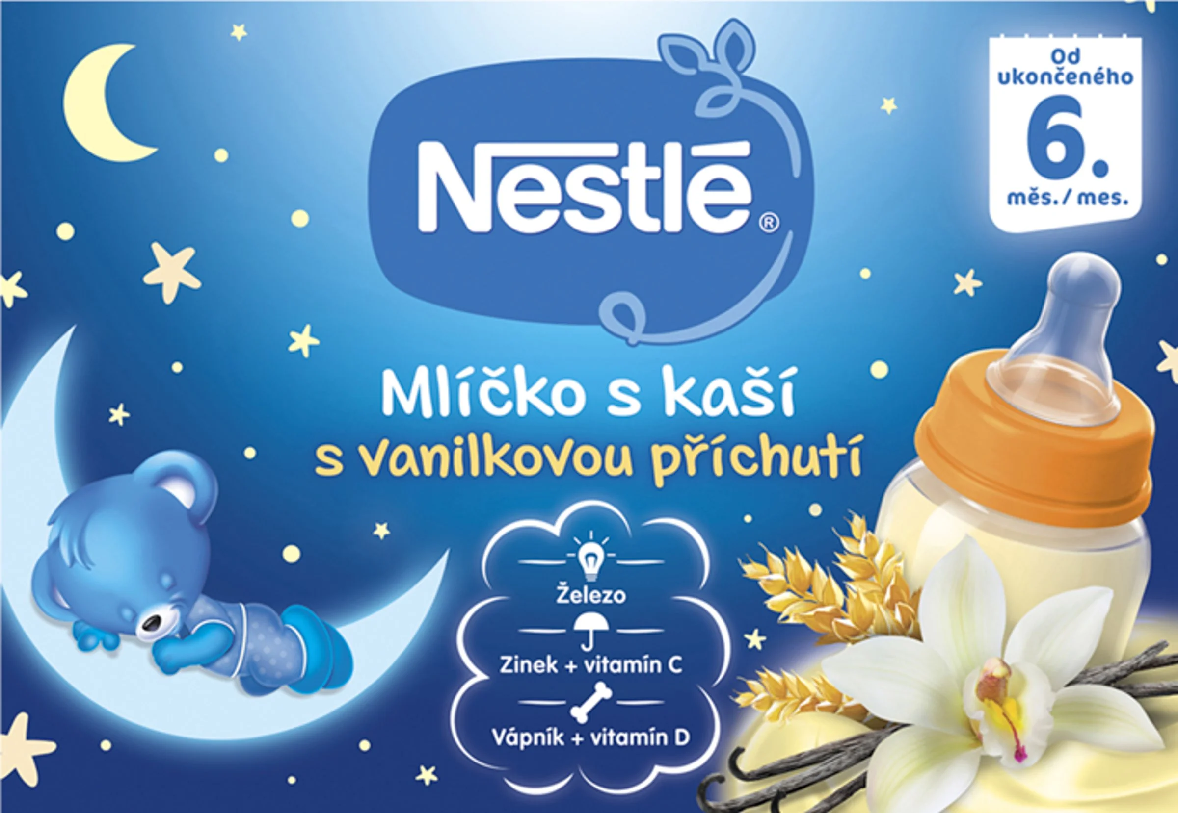 Nestlé Mliečko s kašou VANILKOVÉ (od ukonč. 6. mesiaca, 2x200 ml (400 ml))