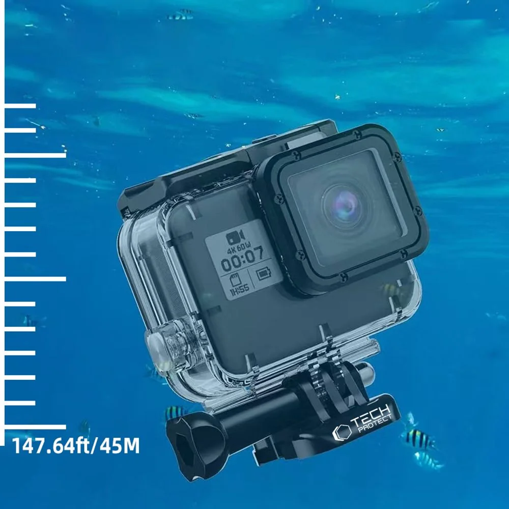 Tech-Protect GA200 vodotesné puzdro na GoPro Hero 5 / 6 / 7, priesvitn é