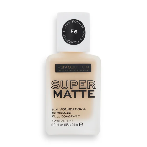 Revolution Relove, Supermatte Foundation F6, make-up 1×24 ml, make-up