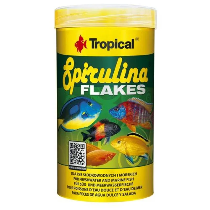 TROPICAL Spirulina Flakes 1000ml/200g krmivo so spirulinou pre sladkovodné a morské ryby 