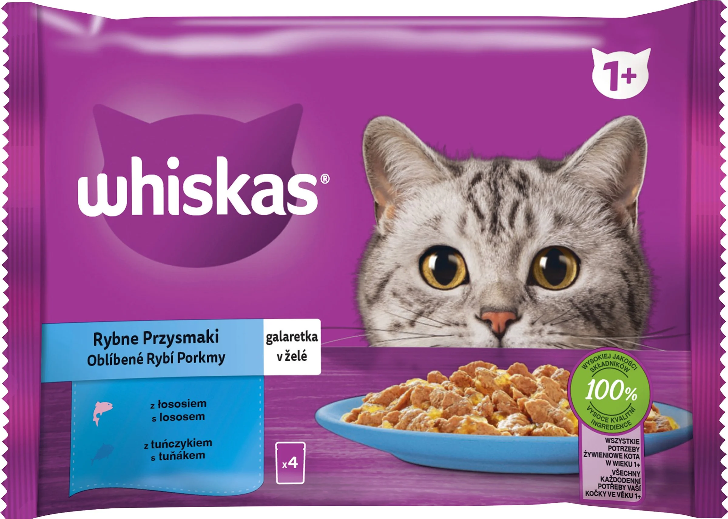 WHISKAS Kapsička Rybací výber v želé 4pack