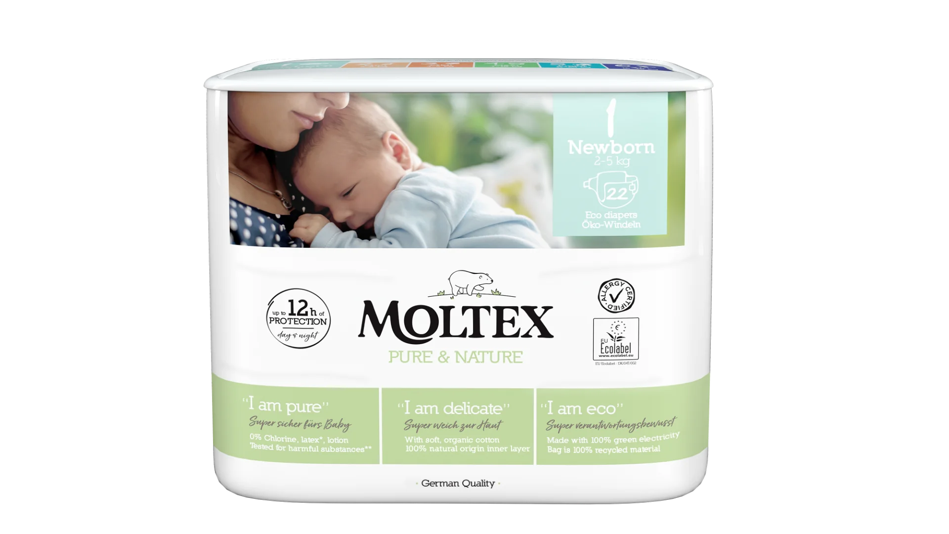 Moltex Pure & Nature Plienky Newborn 2-5 kg