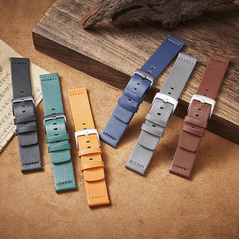 BStrap Fine Leather remienok na Xiaomi Amazfit GTR Mini blue