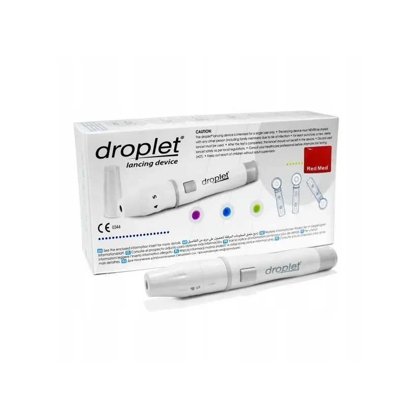 Lancety odberové DROPLET 3bal + Pero 28G, modré