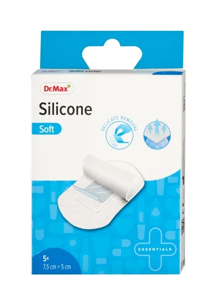 Dr. Max Silicone Soft náplasti 1×5ks, silikónové náplasti, 7,5 cm x 5 cm