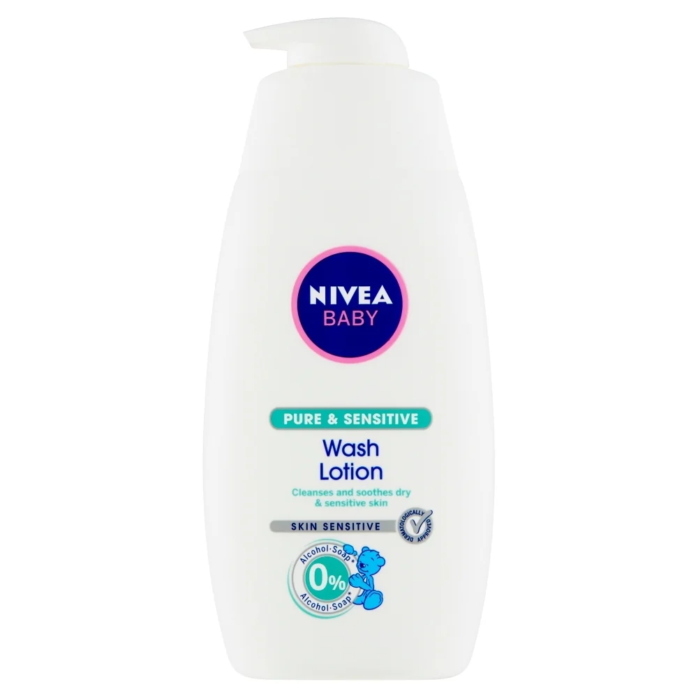 NIVEA Baby Pure & Sensitive umývací gél na tvár a telo, 500 ml