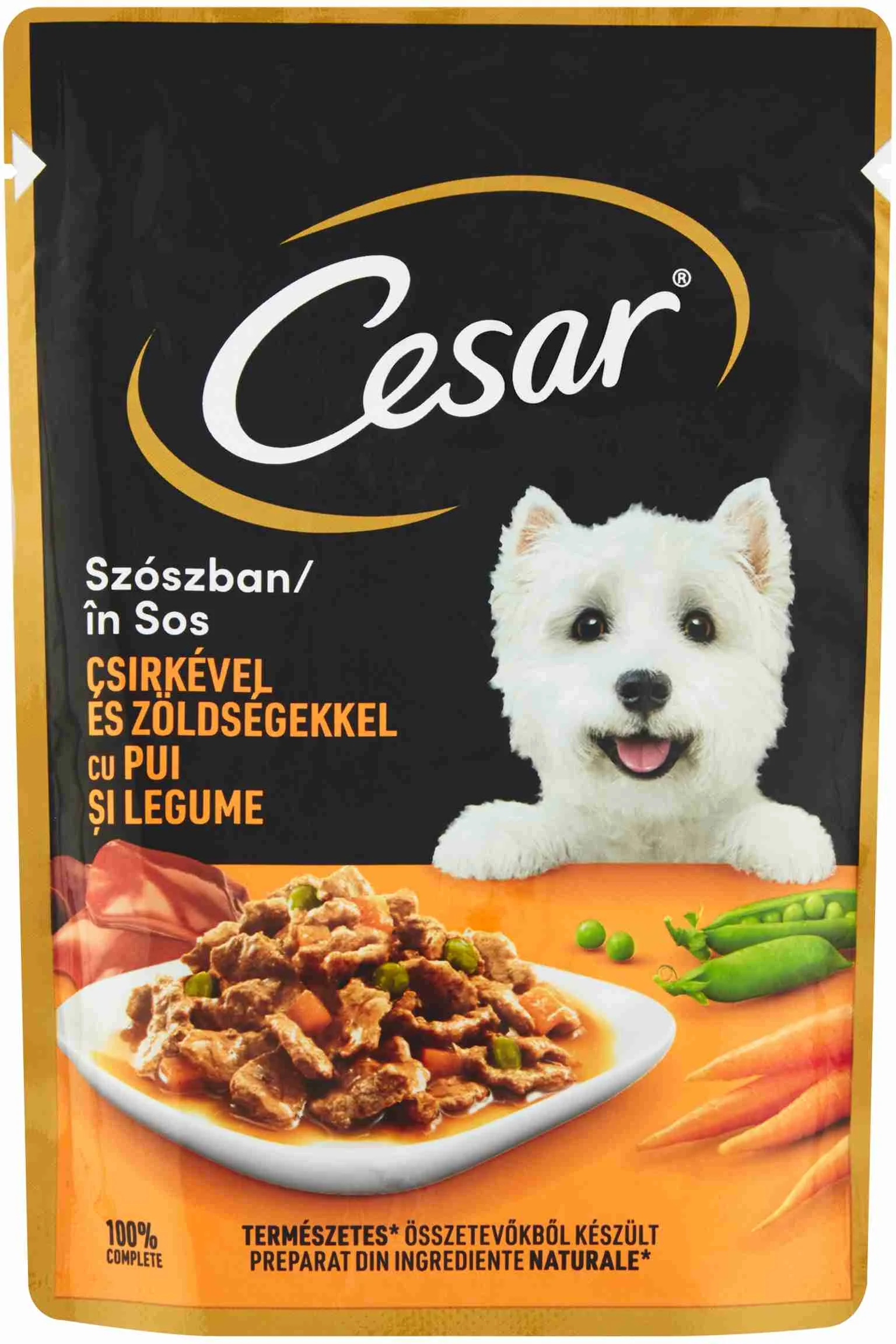 CESAR Kapsička chutné Kuracie so zeleninou v šťave 100g 1×100 g, kapsička pre psy