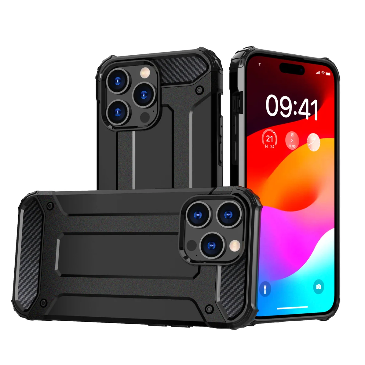 MG Hybrid Armor kryt na iPhone 15 Pro, čierny 