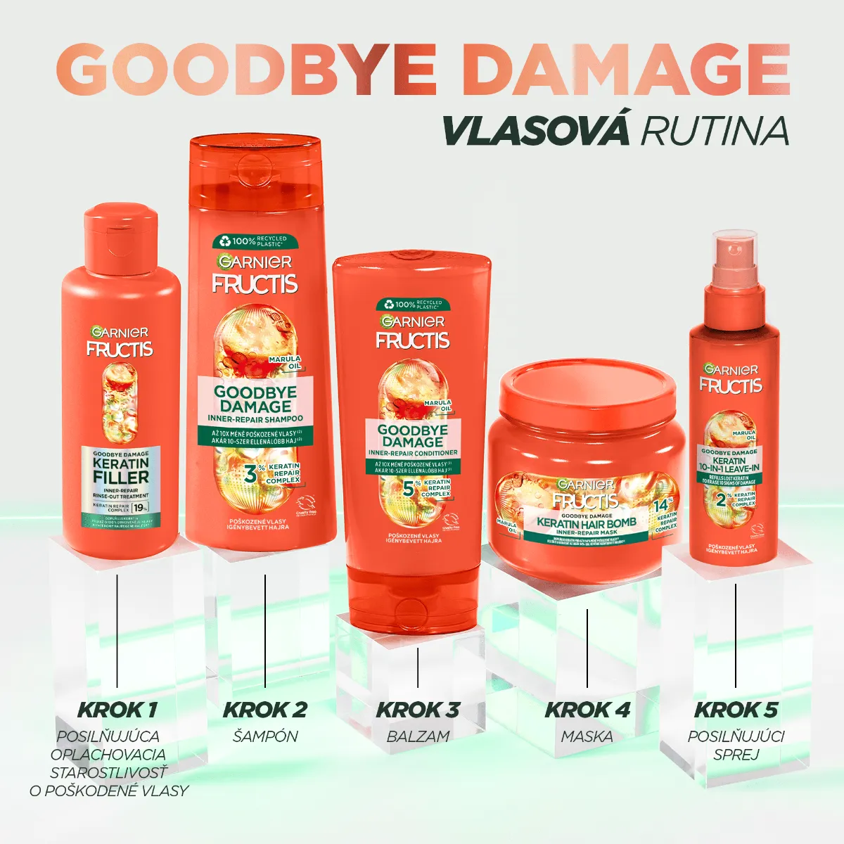 Garnier Fructis šampón Goodbye damage 1×400 ml, šampón