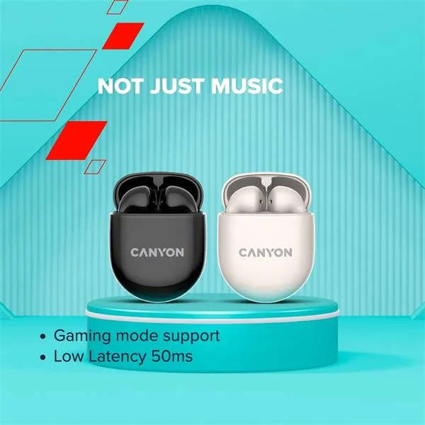 Canyon TWS-6, True Wireless Bluetooth slúchadlá do uší, nabíjacia stanica v kazete, béžové 1×1 ks, slúchadlá