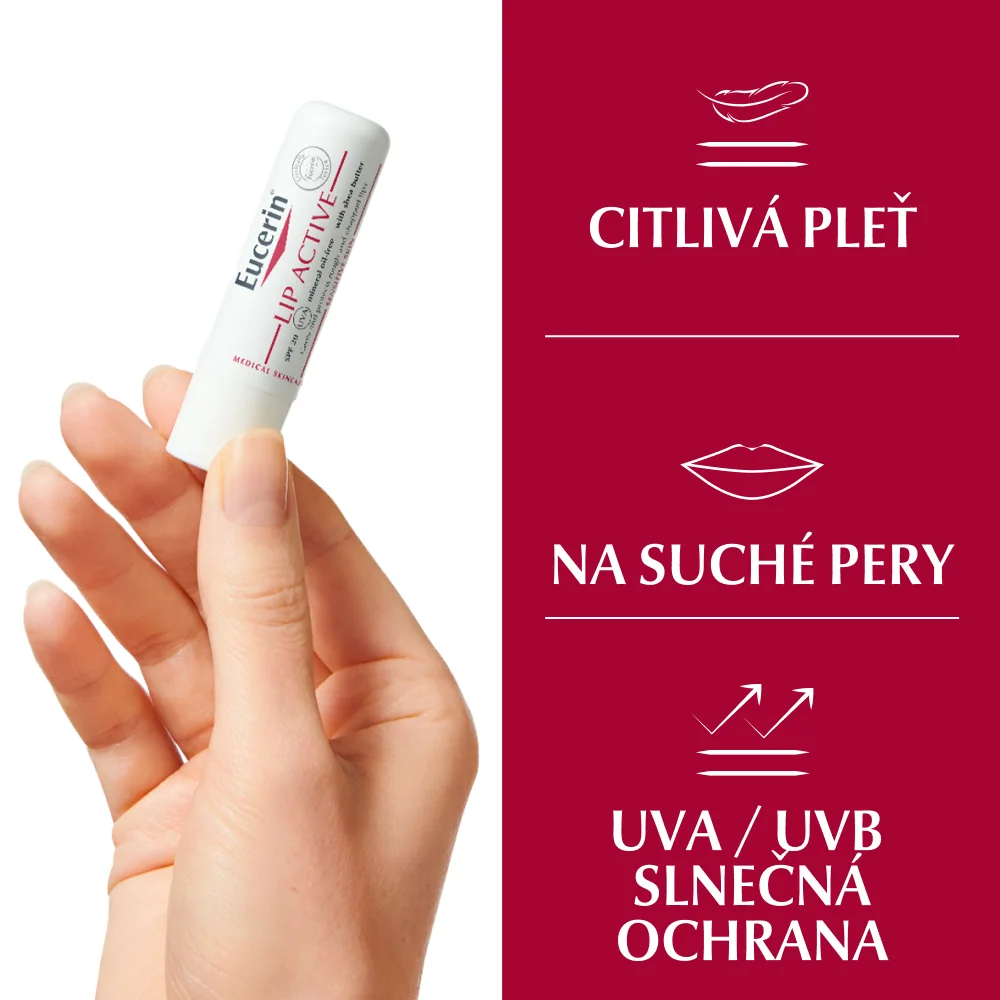 Eucerin LIP AKTIV tyčinka na pery 1×4,8 g, zvláčneňuje pery