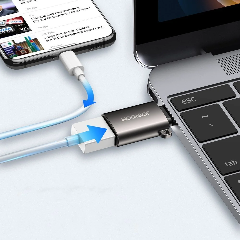 Joyroom OTG adaptér USB 3.2 Gen 1 - USB-C M/F, čierny 