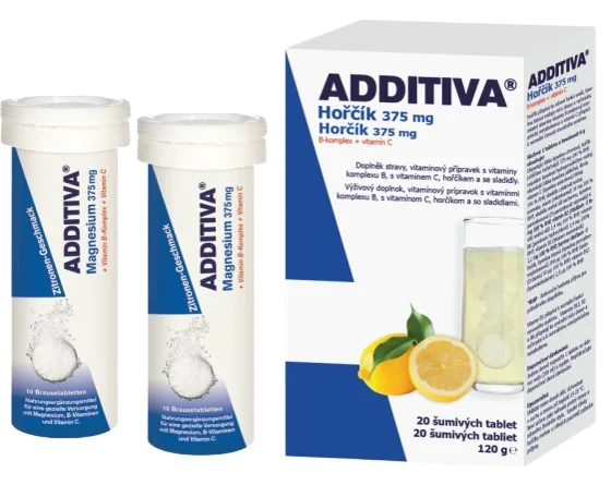 ADDITIVA Horčík 375 mg + B-Komplex + Vitamín C