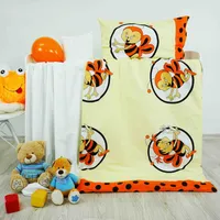 EMI Obliečky detské bavlnené včielky oranžové 130x90+65x45
