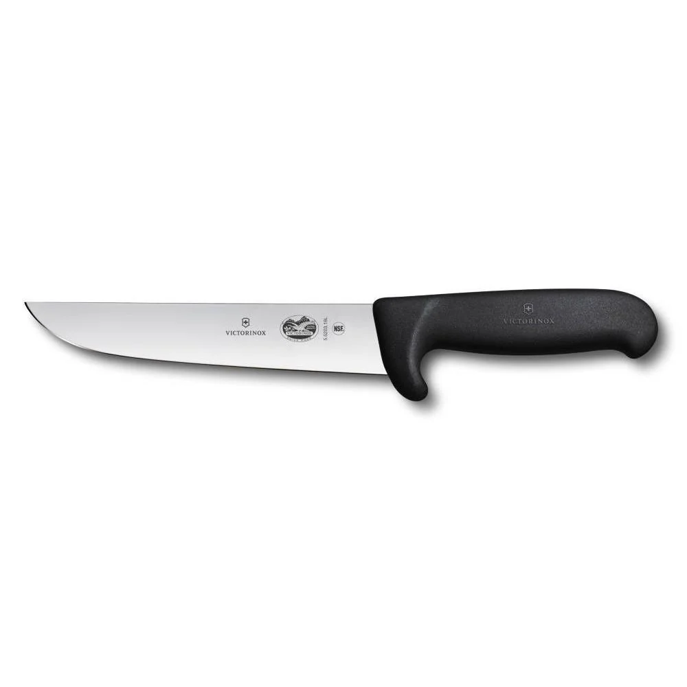 Victorinox 5.5203.18L mäsiarsky nôž 18 cm, čierna, Safety Grip výbežok