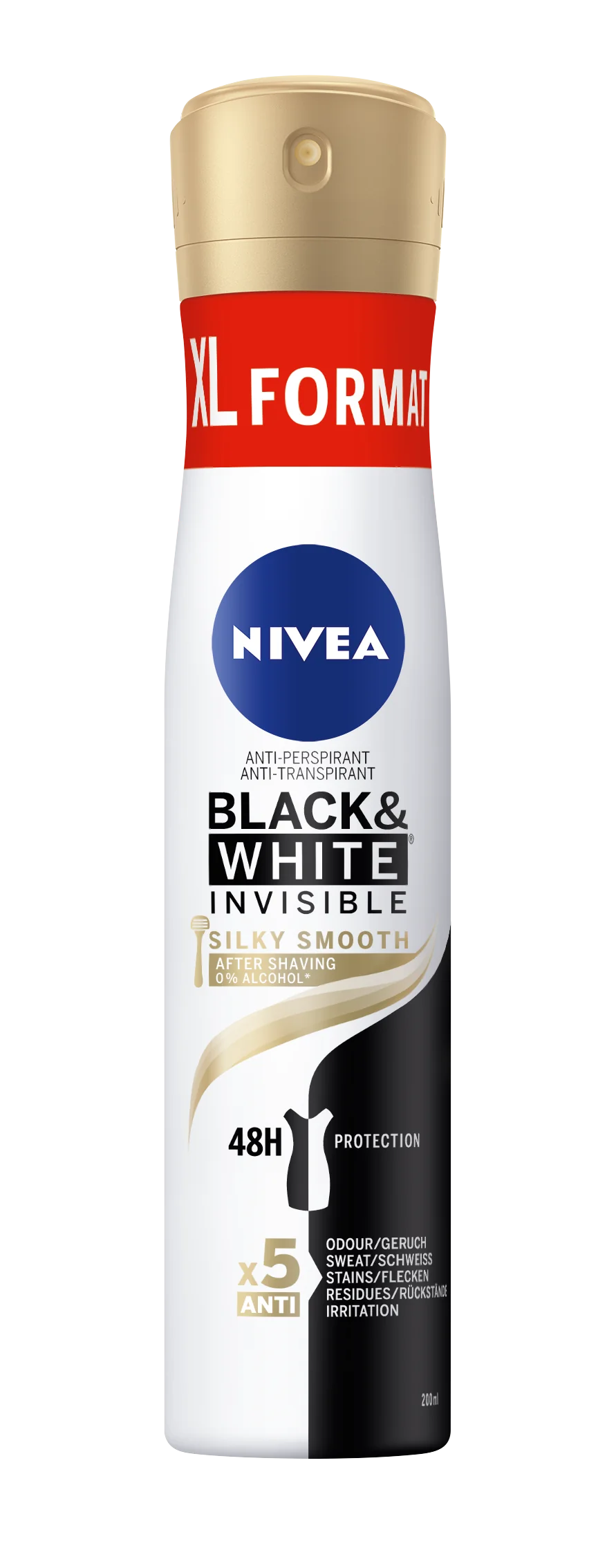 NIVEA Sprej AP B&W Invisible Silky Smooth 200ml