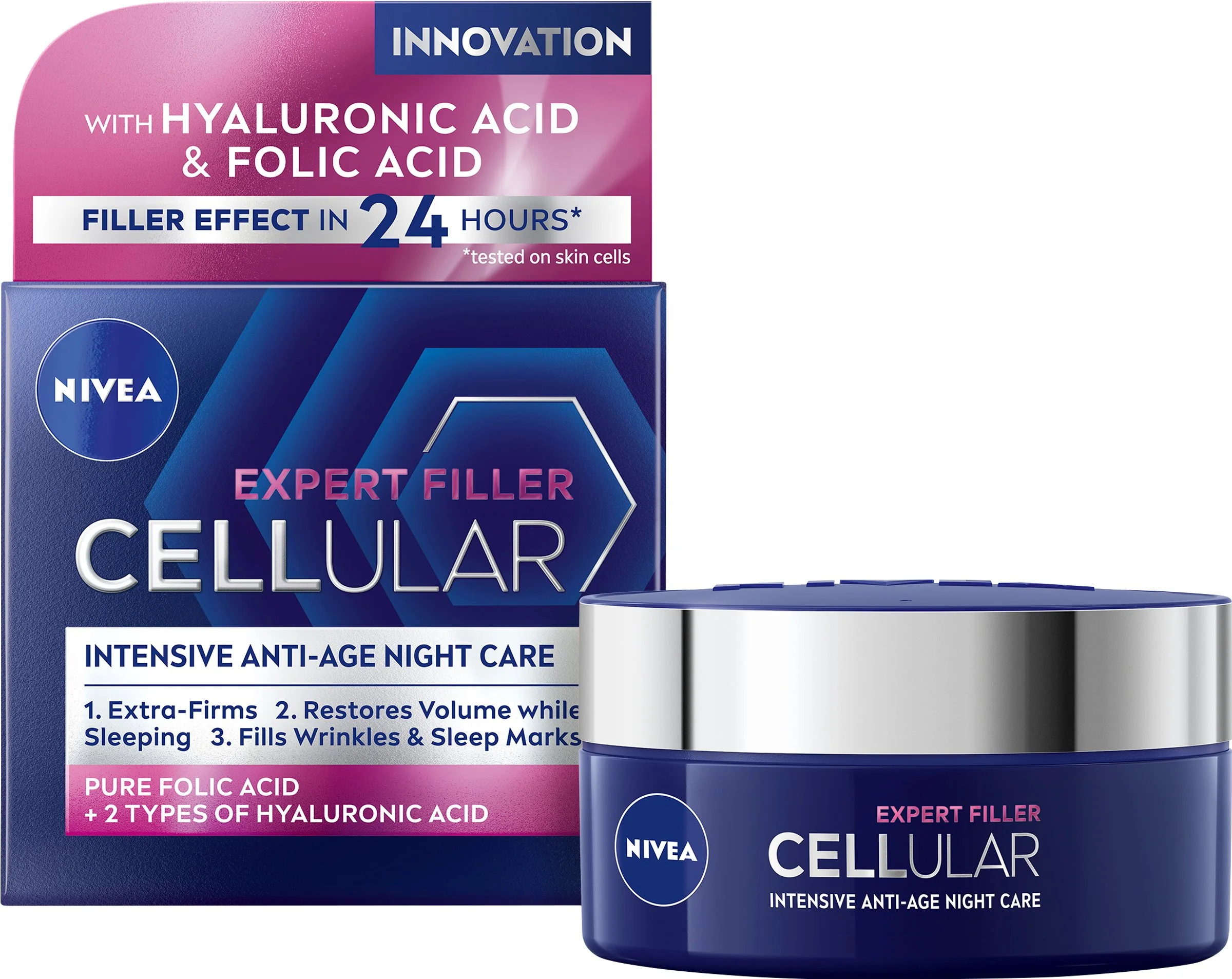 NIVEA Nočný krém CELLULAR EXPERT FILLER 1×50 ml, proti starnutiu