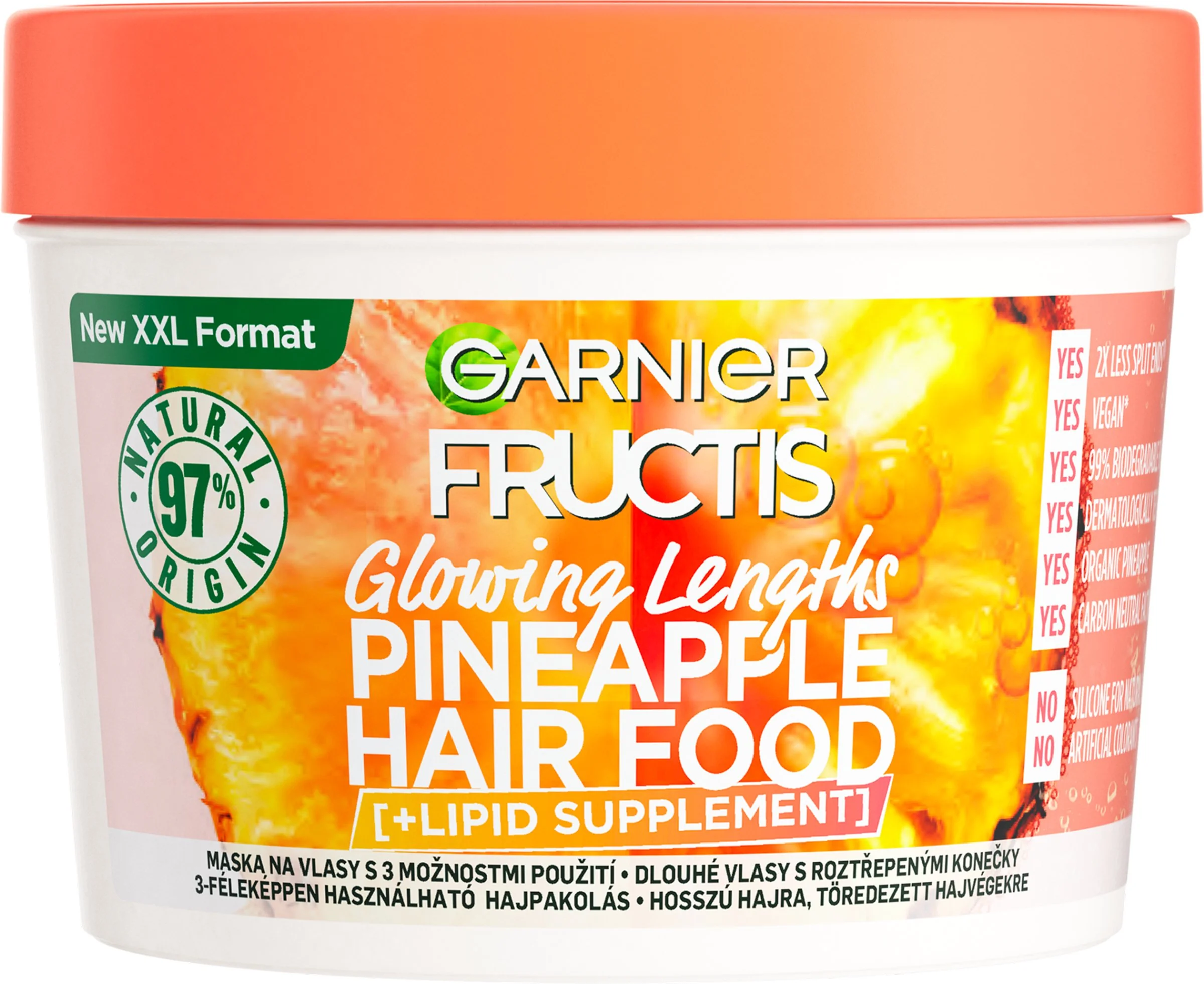 Garnier Fructis Hair Food Pineapple 3v1 maska na dlhé vlasy, 400 ml