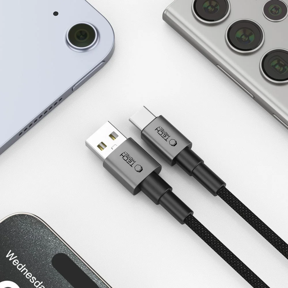 Tech-Protect Ultraboost DNA kábel USB / USB-C 15W / 3A 0.5m, šedý 