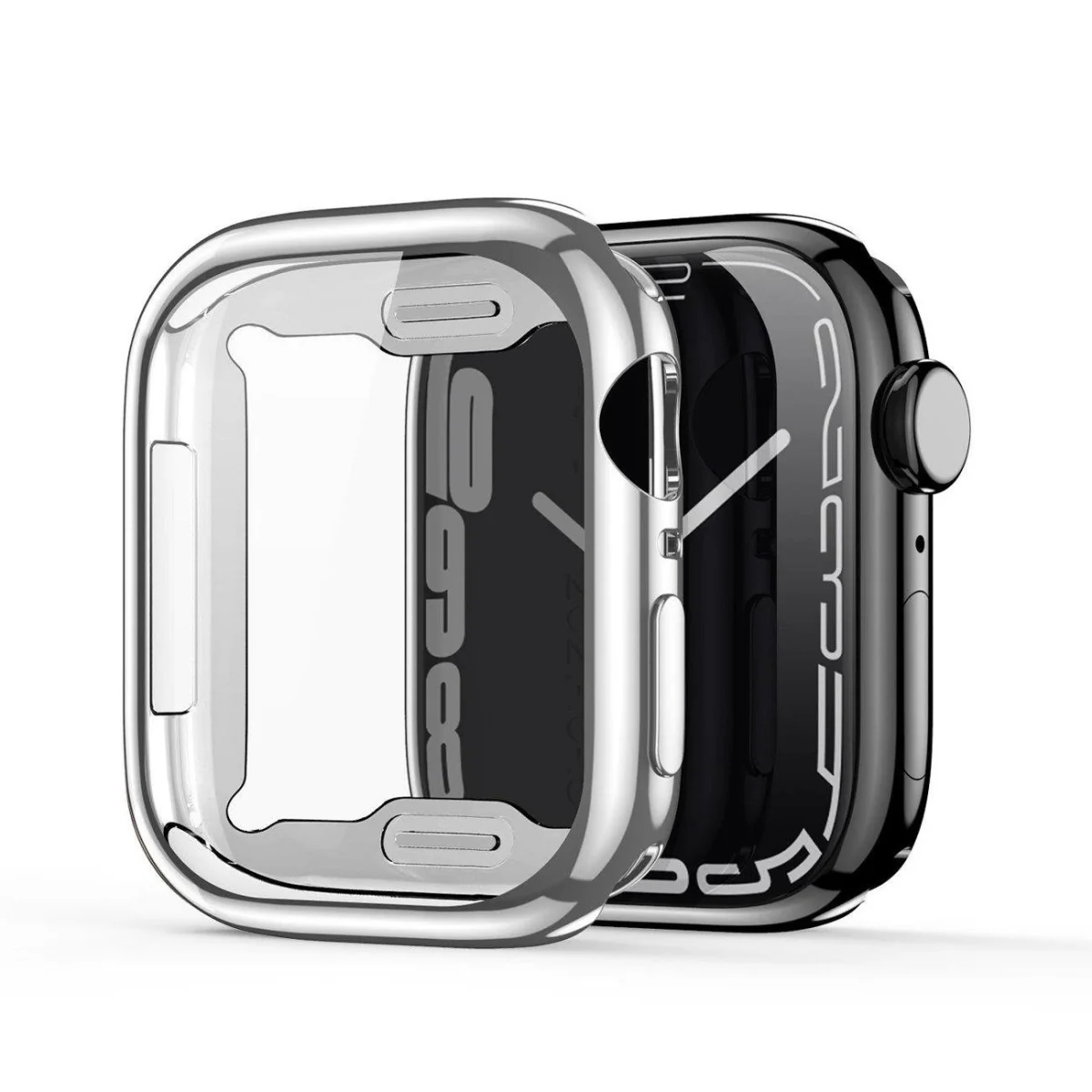 Dux Ducis Samo puzdro so sklom na Apple Watch 7 41mm, strieborné 