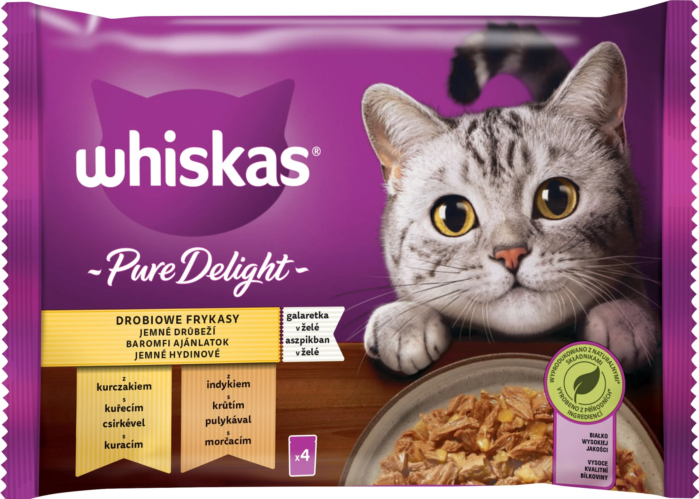 WHISKAS KapsičKa Pure Delight hydinový výber v želé 4pack