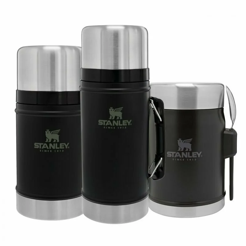 STANLEY CLASSIC series Food Jar With Spork - Matte Black 0,4L (4pcs/box) 