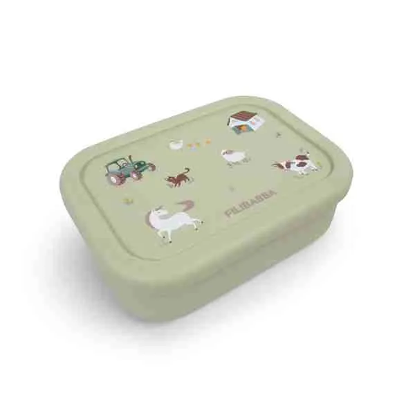 FILIBABBA Silikónový lunchbox - Bog Green 1×1 ks, desiatový box