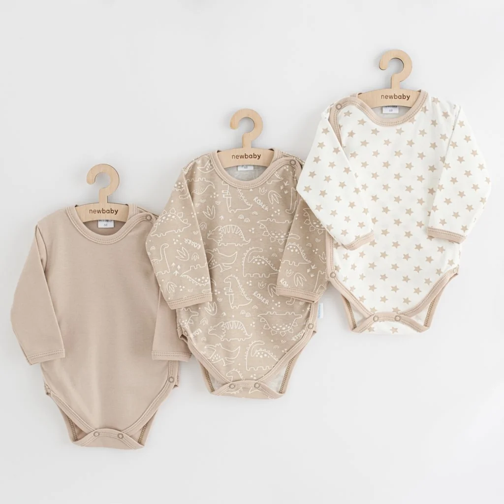 Dojčenské body celorozopínacie New Baby Classic II Dievča 3ks ružové 50, 20C54443