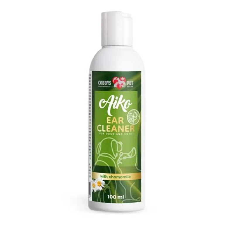 COBBYS PET AIKO EAR CLEANER FOR DOGS AND CATS 100ml ušné kvapky na čistenie uší psov a mačiek s harmančekom