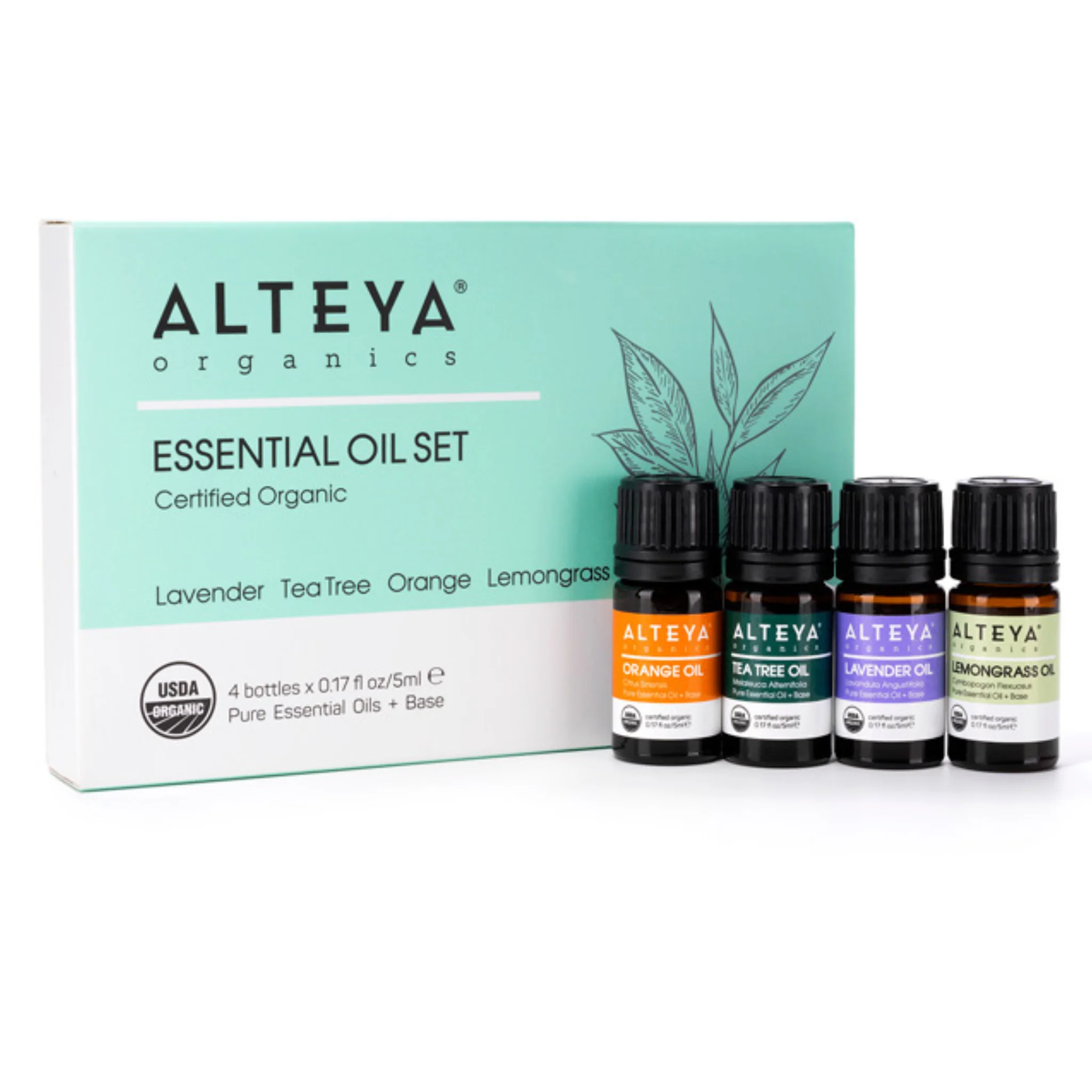 Darčekový set esenciálnych olejov Alteya Organics 4x5 ml