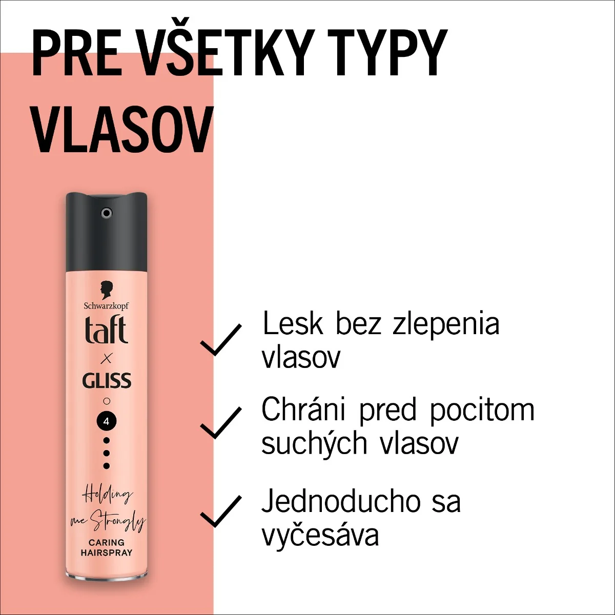 Schwarzkopf Taft x Gliss ošetrujúci lak na vlasy 1×250 ml, lak na vlasy