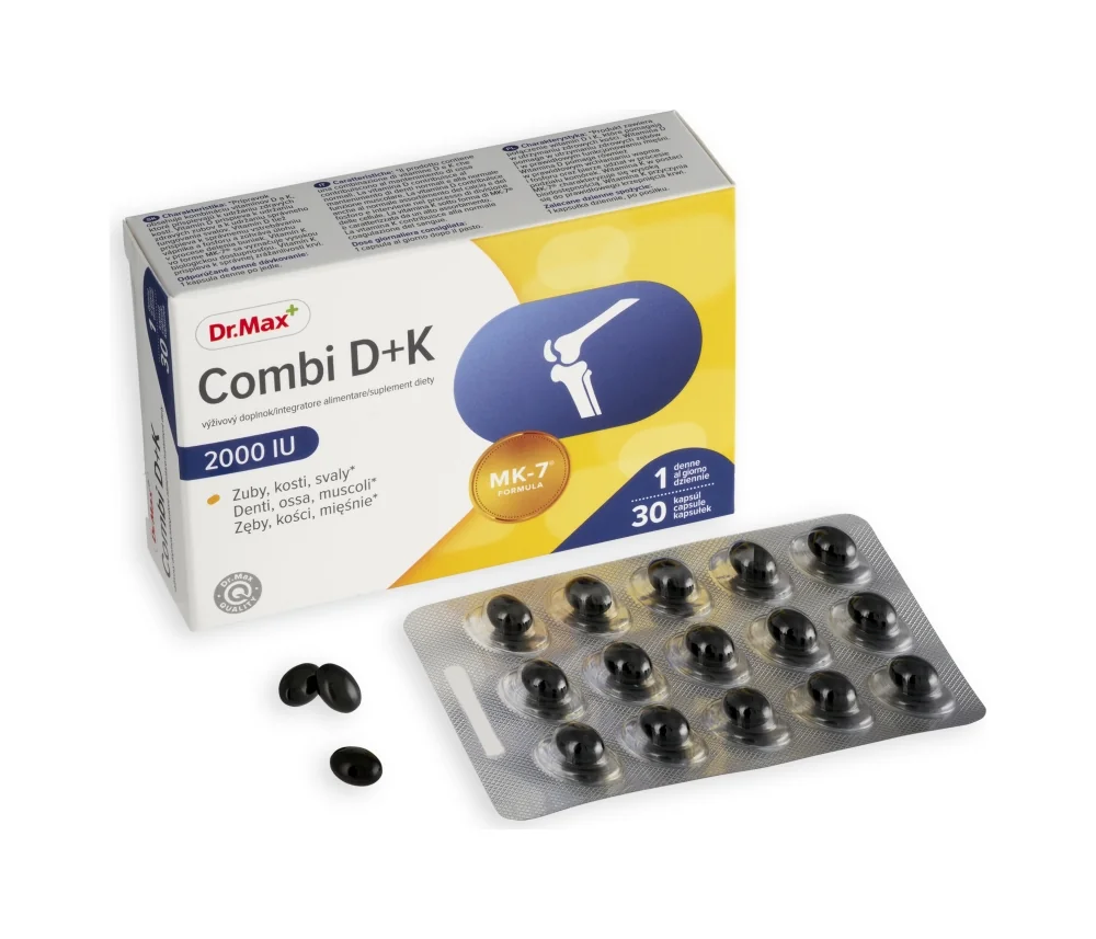 Dr. Max Combi D+K 2000 IU 1x30cps, vitamín D a K