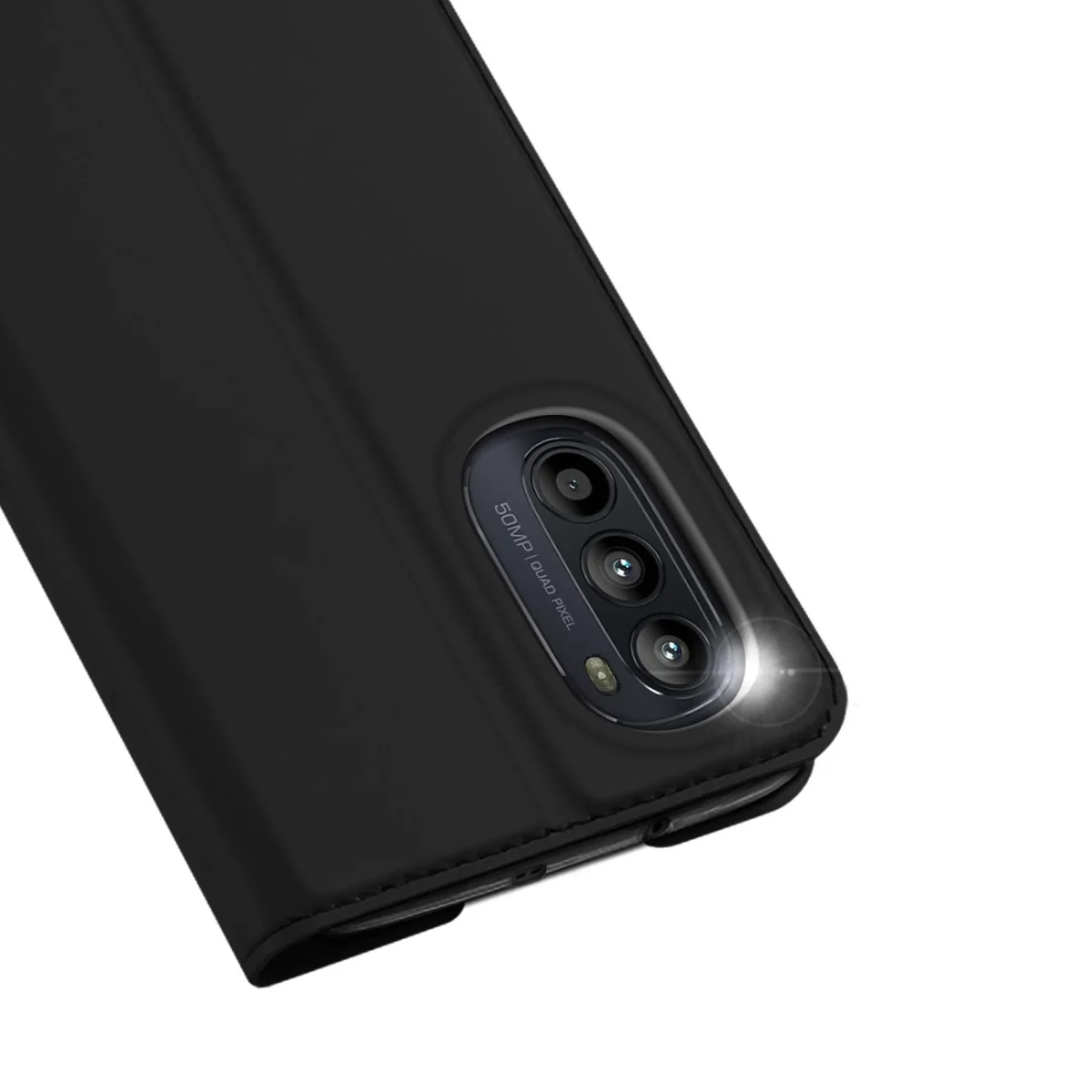 DUX DUCIS Skin Pro knižkové kožené puzdro na Motorola Moto G52 čierne